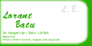 lorant batu business card