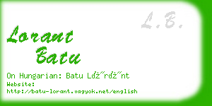 lorant batu business card